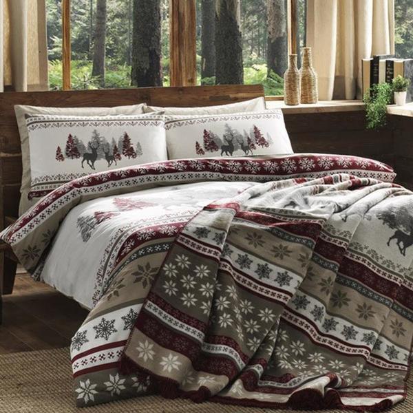 Taç Battaniye Seti Snow Kırmızı Tek Kişilik