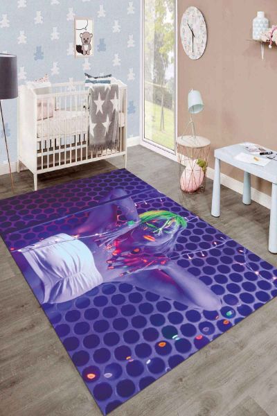 Birkilim Yıkanabilir İpeksi Kaymaz Taban Çocuk Odası Halısı | MLN-IP-SD-088