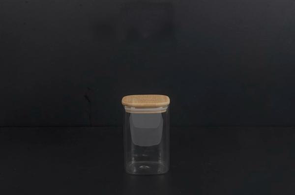 Bayev Bambu Kapak 700 ML Kare Kavanoz -400902-