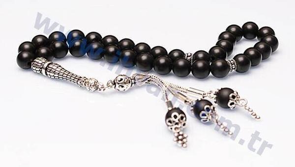 Chapelet en pierre d'onyx (argent sterling 925)