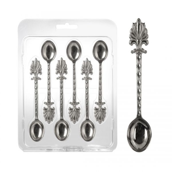 İpek Züccaciye | 6 Adet Gümüş Metal Dekoratif Çay Kaşığı