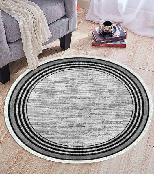 Birkilim Yuvarlak Yıkanabilir Dekoratif Halı İpeksi Kaymaz Taban | MLN-IP-YU-HT-664