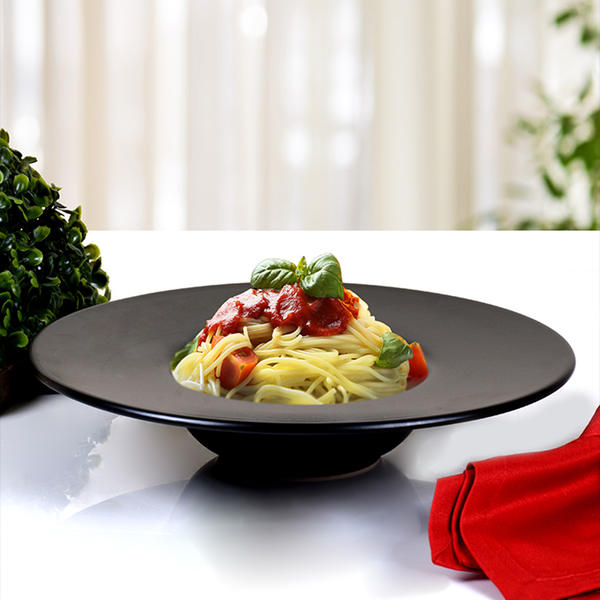 Mat Siyah Gurme Makarna Tabağı 28 Cm | Keramika
