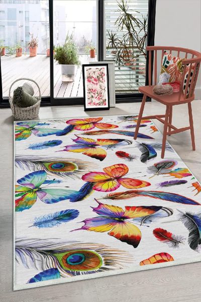 Birkilim Yıkanabilir Dekoratif Halı İpeksi Kaymaz Taban | MLN-IP-HS-323