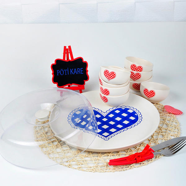 Blue Red Petit Hethite Frühstücksset 9 Stück | Keramika