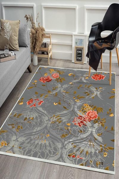 Birkilim Yıkanabilir Dekoratif Halı İpeksi Kaymaz Taban | MLN-IP-HS-447