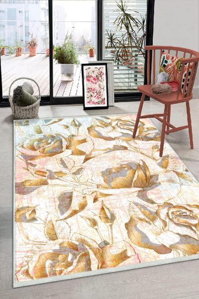 Birkilim Yıkanabilir Dekoratif Halı İpeksi Kaymaz Taban | MLN-IP-HS-259