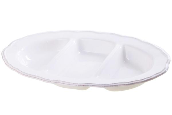 Çınar 3 Bölmeli Porselen Servis Tabağı