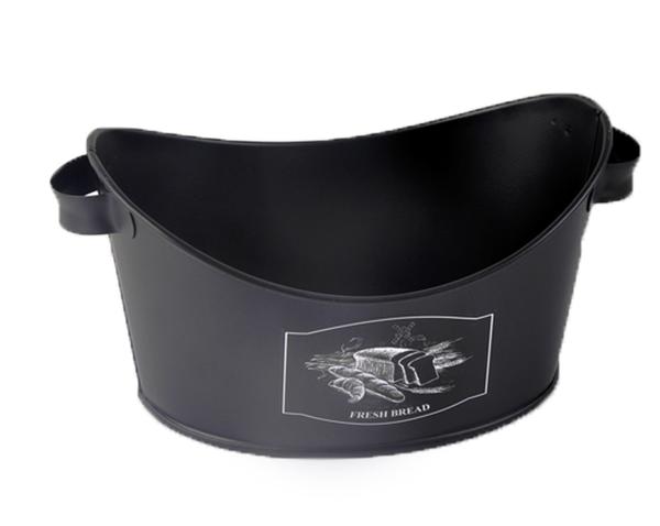 Bayev Metal Siyah Kayık Büyük Ekmek Sepeti - 200337