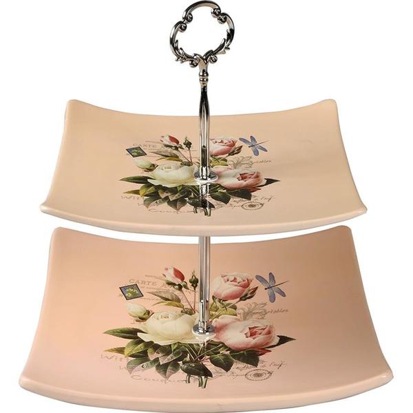 Dematex Etajer 2 Katlı Servis Tabağı | Pembe