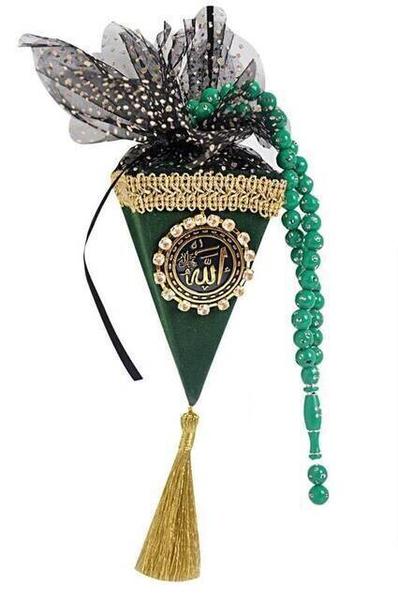 Grüner Stoffkegel Rosenkranz-3159