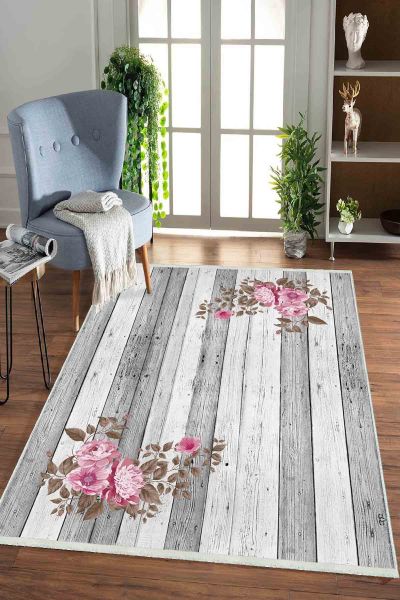 Birkilim Yıkanabilir Dekoratif Halı İpeksi Kaymaz Taban | MLN-IP-HK-0165