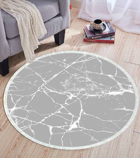 Birkilim Yuvarlak Yıkanabilir Dekoratif Halı İpeksi Kaymaz Taban | MLN-IP-YU-HT-417