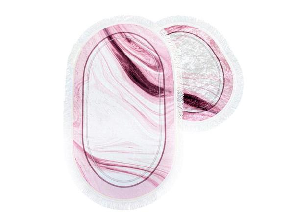 Granat ovale Badematte Set 2 Li Lila