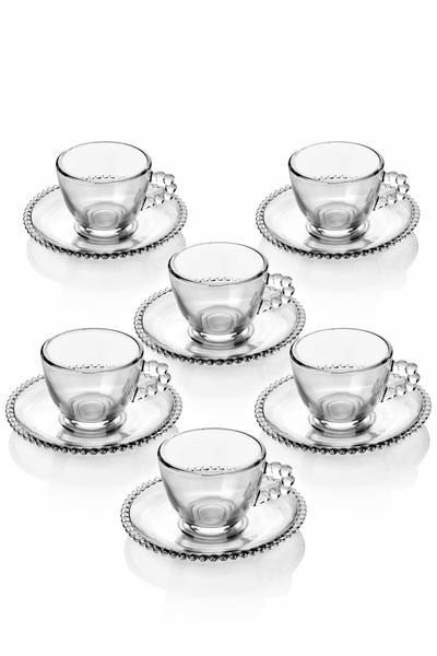 6 Personen Glas Luxus türkischen Kaffeeset