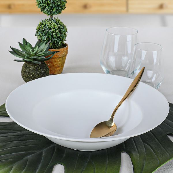 Mat Beyaz Delta Makarna Tabağı 26 Cm | Keramika