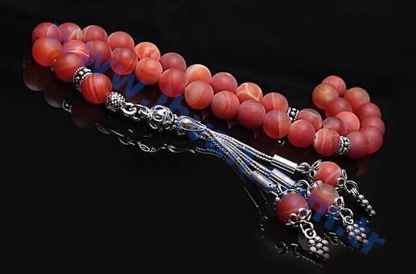 Akik Taşı Tesbih (925 Ayar Gümüşlü)