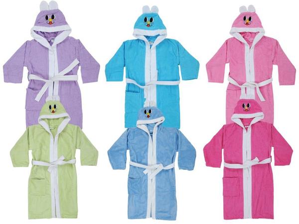 Rabbit Nakışlı Kadife Çocuk Bornozu 4-5 Yaş