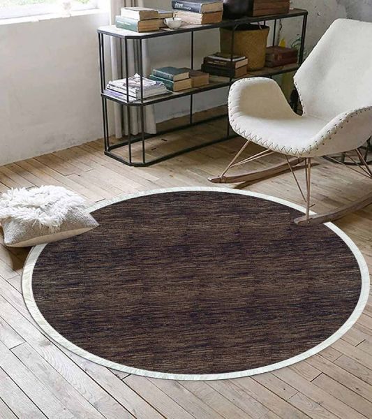 Birkilim Yuvarlak Yıkanabilir Dekoratif Halı İpeksi Kaymaz Taban | MLN-IP-YU-HY-1243