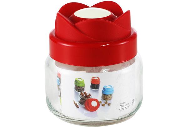 Miradan Cam Kavanoz 400ml | Kırmızı | 30772-Rot