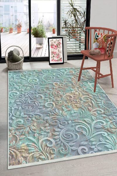 Birkilim Yıkanabilir Dekoratif Halı İpeksi Kaymaz Taban | MLN-IP-HS-332