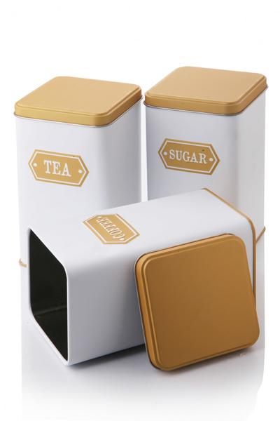 Queen's Kitchen | 3 Adet Vintage Metal Saklama Takımı