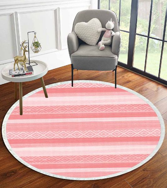 Birkilim Yuvarlak Yıkanabilir Dekoratif Halı İpeksi Kaymaz Taban | MLN-IP-YU-HT-1013