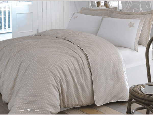 Deco Bianca Je'taime Çift Kişilik Örgü Battaniye Seti | Bej | 1234