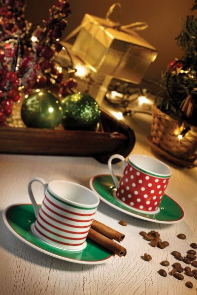 Kütahya Porselen Puantiyeli Kahve Takımı