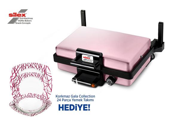 Silex Tost / Lahmacun / Izgara Makinesi | Pembe | Korkmaz Çay Seti Hediyeli !