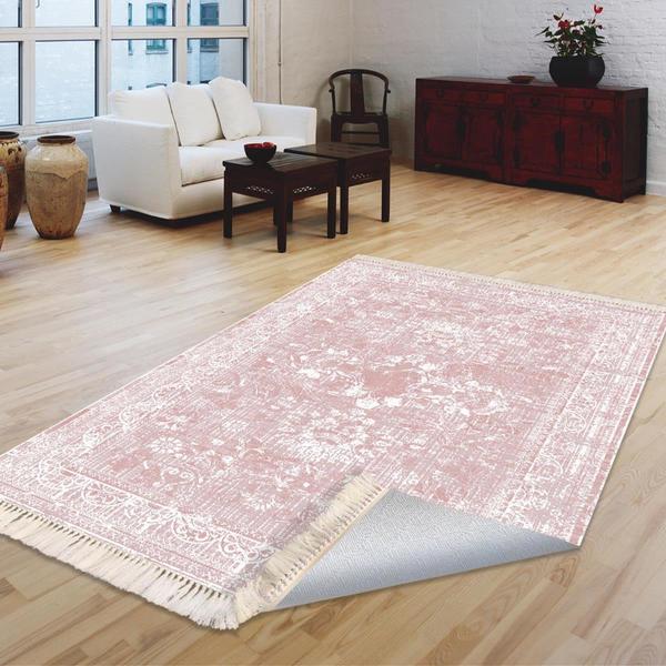 Milano Yıkanabilir Dekoratif Halı Kaymaz Taban | 8mm | Pembe | MLN-HK015-1