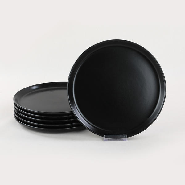 Matte Black Hittite Service Plate 28 Cm 6 Pieces | Keramika