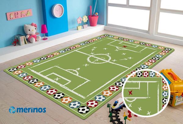 Merinos Sky Futbol Sahalı Çocuk Halısı | Yeşil | 25032-40-Green