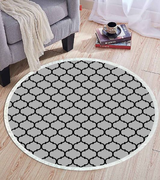 Birkilim Yuvarlak Yıkanabilir Dekoratif Halı İpeksi Kaymaz Taban | MLN-IP-YU-HT-548