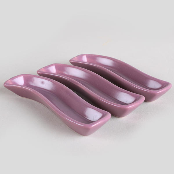 Mattviolett Elfenbein Oliventeller 3 Stück 18 cm | Keramika