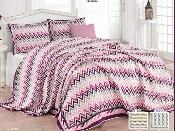 Brillant Geometri Çift Kişilik Yatak Örtüsü Takımı Mavi | Brillant