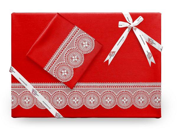 Birella Plain Französisch geschnürten Bettbezug Set Rot