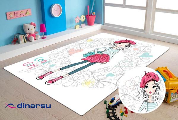 Dinarsu Sunshine Kids | Yıkanabilen Çocuk Halısı | 1098-Cool