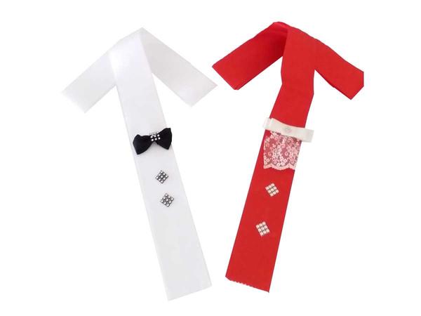 Ruban Argent Bride and Groom Rouge Blanc