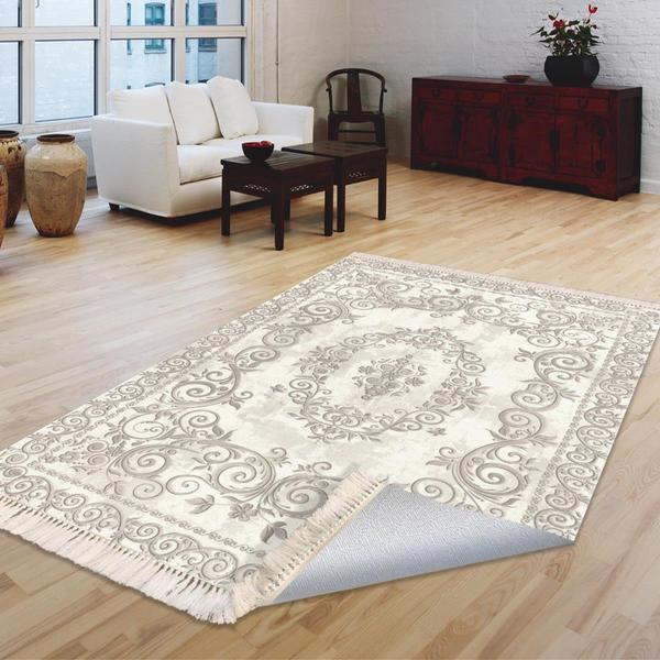Milano Yıkanabilir Dekoratif Halı Kaymaz Taban | 8mm | Bej | MLN-HK073-1
