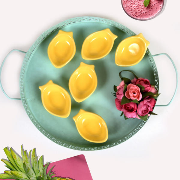 Mini Snack / Sauce de Poisson Jaune 8 Cm 6 Pièces | Keramika