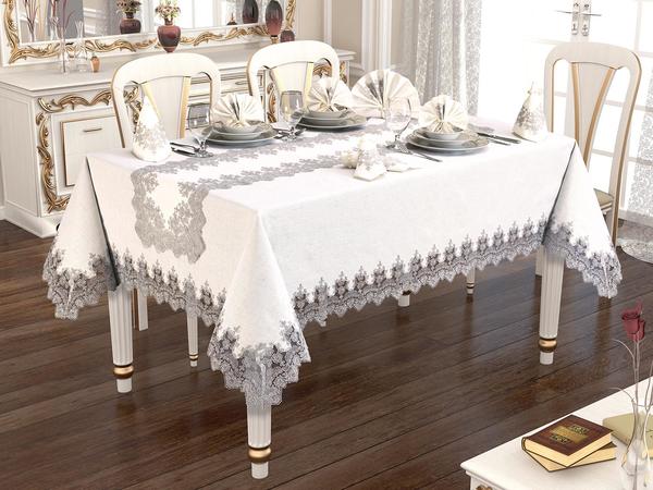 Set de Nappe en Lin Buda 26 Pièces Argent