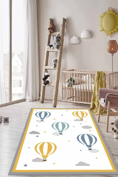 Birkilim Yıkanabilir İpeksi Kaymaz Taban Çocuk Odası Halısı | MLN-IP-HT-1123