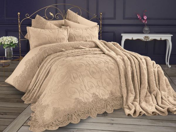 Çeyiz Diyarı Deren 10 Parça Çeyiz Seti Cappucino