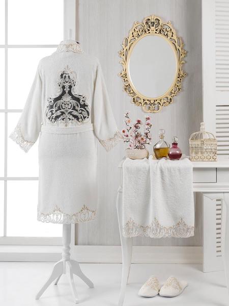 Französisch geschnürten Duru Bambus Flitterwochen Bademantel Set