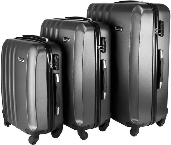 Bay Walker Hard Case 3'lü Lüks Bavul Seti 360° Dönen Tekerlekli | Gümüş | TSA Kilitli