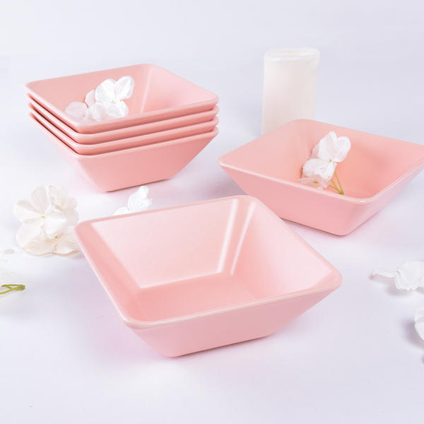 Keramika | Mat Açık Pembe Siera 6 Adet Çorba Kasesi