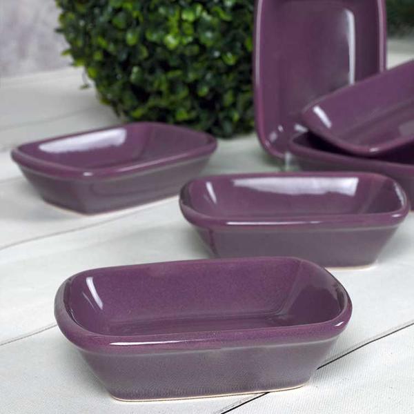 سناك أرجواني / كاياك مستطيل 13 سم 6 قطع | كيراميكا