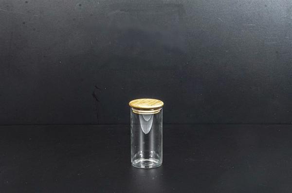 Bayev Bambu Kapak 300 ML Yuvarlak Mini Kavanoz -400908-