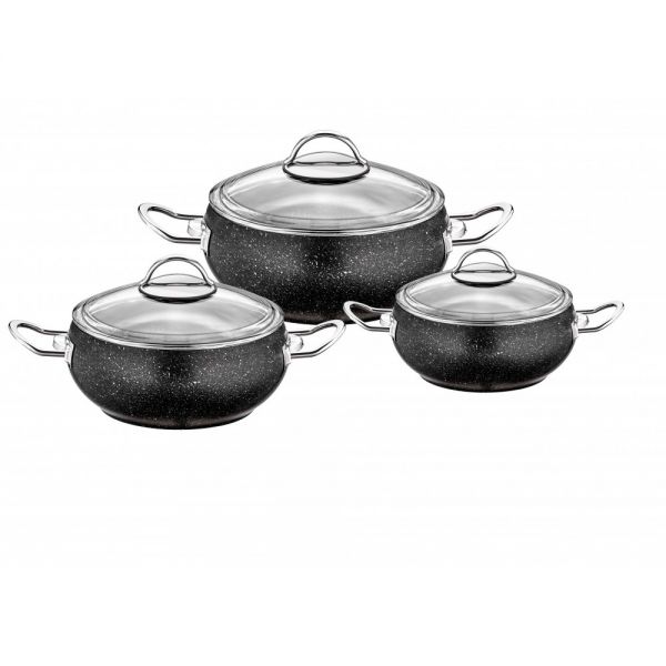 Öz Life | Azra 6 Parça Siyah Güveç Set